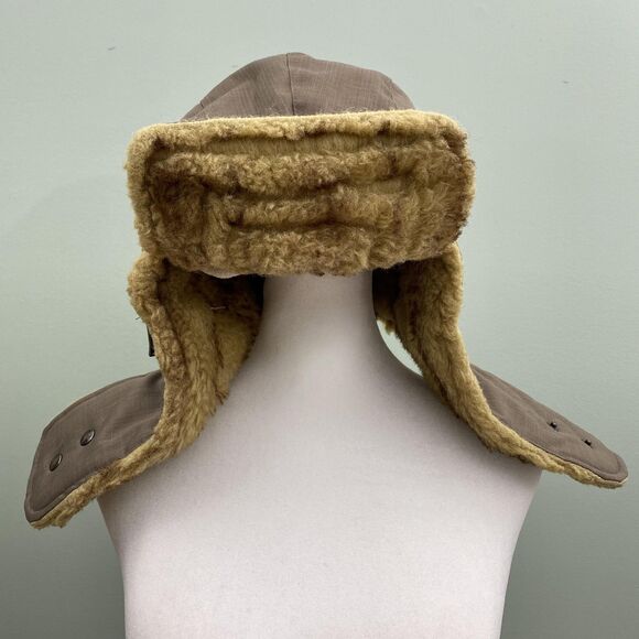The North Face Hat Trapper Mens One Size Brown Faux Fur Ear Flap Aviator Winter - Picture 1 of 11